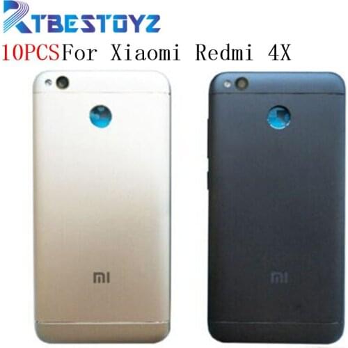 10PCS/Lot For Redmi4X Original Back Battery Cover Door Housing+Side Buttons+Camera Flash Lens Replacement For Xiaomi Redmi 4X