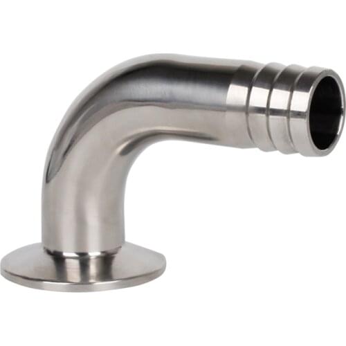 12.7 16 19 25 32 38-108mm Hose Barb x 1.5" - 4" Tri Clamp 90 Degree Elbow SUS 304 Stainless Steel Sanitary Home Brew Beer Wine
