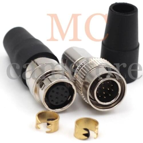 12 pin hirose connector HR10A-10J-12S/HR10A-10P-12P 12pin solder wire connectors for B4 2/3" lens Mount ENG power cable