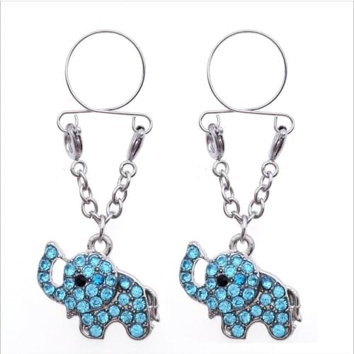 316L Surgical Steel Elephant Nipple Ring Faux Nipple Ring Non Piercing Nipple Ring Adjustable Nipple Ring