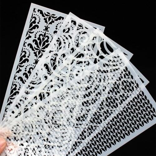 4pc/set Slimline Stencils Layering Stencils for DIY Scrapbooking/photo album Decorative Embossing DIY Paper Cards Crafts