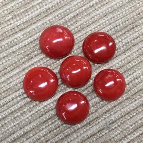 6Pcs/Lot Wholesale Natural Red Akha Coral Loose Jewelry Matching DIY Mans Womans Ring Face Customized Fashion