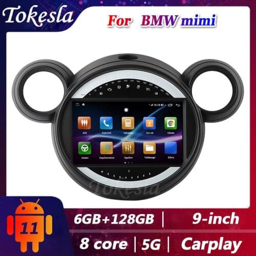 Tokesla Car Radio Android 11 for BMW Mini Cooper Countryman R56 R60 auto DVD Automotivo Central Multimedia player Gps Navigation