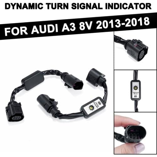 Car Dynamic Turn Add-on Module Wire Harness Signal Indicator LED Taillight Left & Right Tail Light For Audi A3 V8 2013 ~ 2018