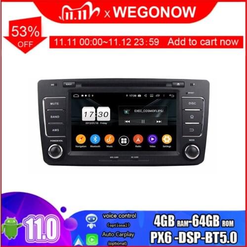 PX6 DSP 2DIN Android 10.0 64GB ROM 8 Core Car DVD Player GPS map RDS Radio wifi 4G Bluetooth5.0 for VW skoda OCTAVIA 2009- 2013