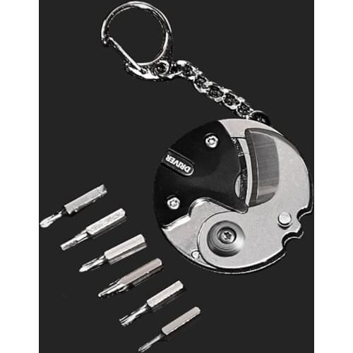 Key Chain Ring Multifunctional Pocket Mini Folding Screwdriver Plier Portable Outdoor Opener Coin Knife Tool
