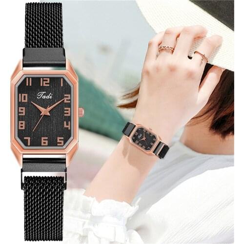 Tadi Brand Women Arabic Numbers Simple Watches Luxury Quartz Magnetic Clasp Watches Relogio Feminino Reloj Mujer