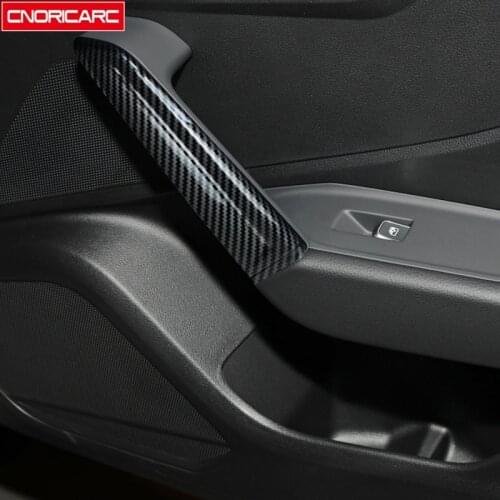 Carbon Fiber Color Inner Door Armrest Box Frame Decoration Cover Trim For Audi Q2 2018-2021 ABS Car Styling Accessories