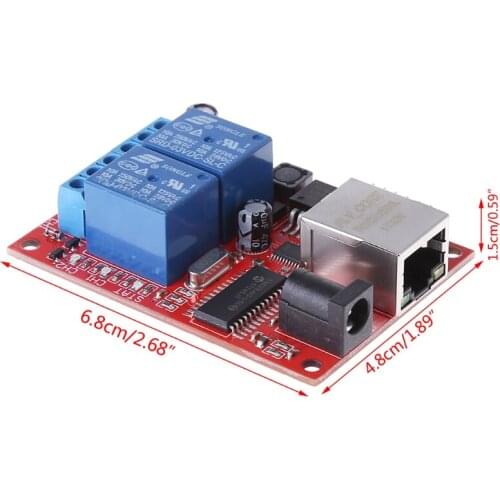 LAN Ethernet 2 Way Relay Board Delay Switch TCP/UDP Controller Module WEB Server