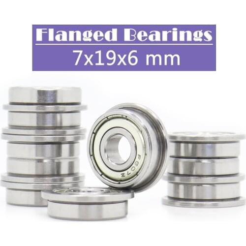 F607ZZ Flange Bearing 7x19x6 mm ABEC-1 ( 10 PCS ) Flanged F607 Z ZZ Ball Bearings