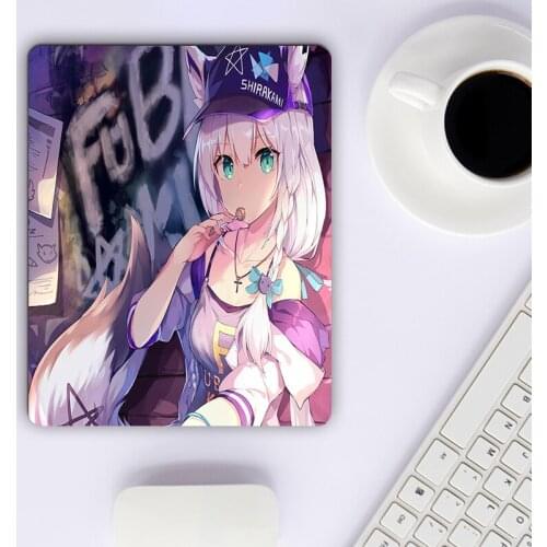 Hololive Gaming Pad for Computer Mouse Kawaii Accessories Mause Gamer Keyboard Mat Pads on the Table Keyboards Pink Rubber White