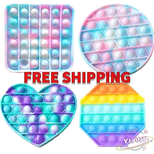 Fidget Toys Anti Stress Push Pop Bubble Sensory Rainbow Fidget ToyRestore Emotions Stress Reliever Toy For OCD Anxiety