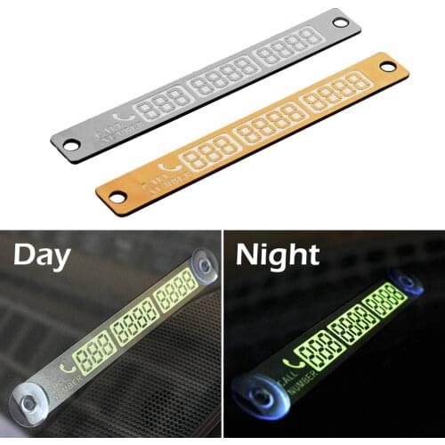 Temporary Car Parking Card Telephone Number Card Notification Night Light Sucker Plate Car Styling Phone Number Card