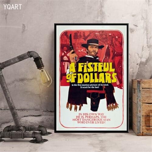 Clint Eastwood A Fistful of Dollars Classic Movie Poster Wall Art Picture Posters and Prints Canvas Painting for Room Home Decor