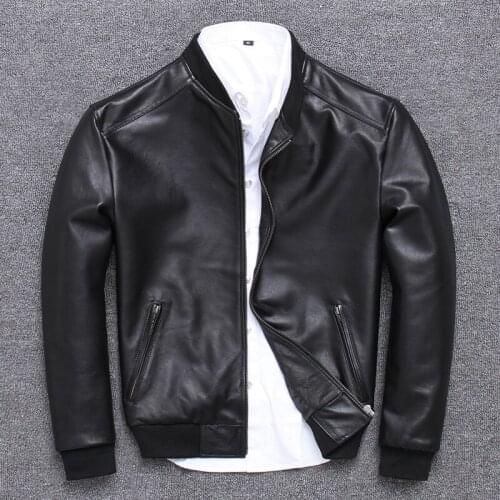 Leather Real Jacket Men Clothes Streetwear Fashion Mens Sheepskin Short Coat Slim Fit 66xl Genuine Leather Coats U44662