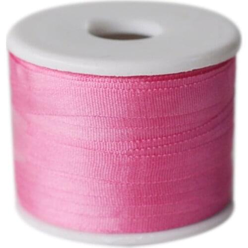 220 Hot Pink 100% Real Pure Silk Embroidery Ribbon Handcraft,Double Face Thin Taffeta Silk Tape 2/4/7/10/13/25/32mm,10/30/100m