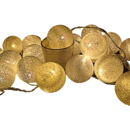 Soft pastel tone 5m 20leds 6cm cotton ball string lights fairy party wedding home garden patio decor