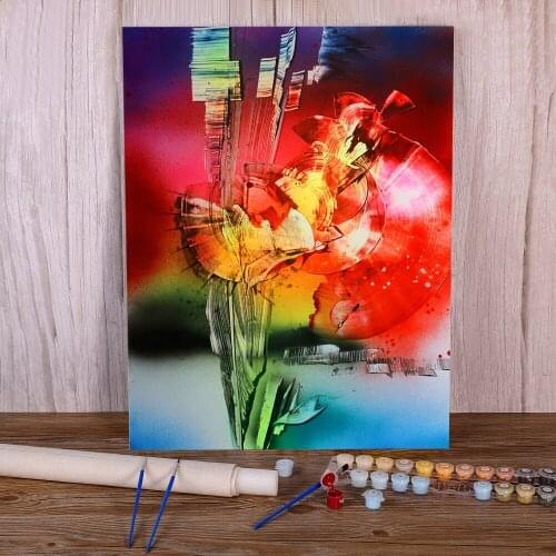 Landscape Bouquet DIY Paint By Numbers Package Oil Paints 50*70 Canvas Painting Loft Wall Picture Crafts Adults Drawing