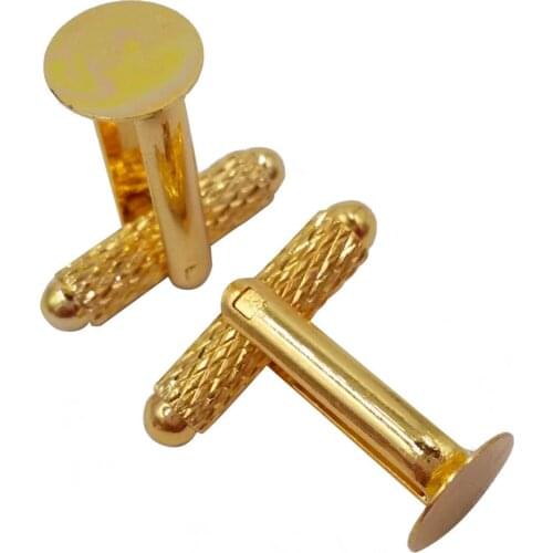 Wholesale Gold Plated Cufflinks Cufflink Blanks With 6mm 8mm 10mm 12mm Pad Set CL032