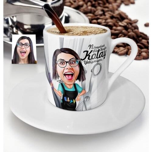 Personalized Women 'S Hairdressing Cartoon Turkish coffee Cup-1