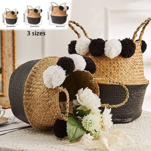 Wicker Organizador Panier De Rangement Nordic Bamboo Flower Basket Straw Storage Basket Flower Pot Organizer Boho Mimbre