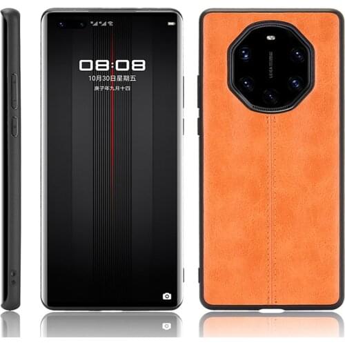 All-inclusive Phone Case for HUAWEI Mate 40 RS Smartphone Accessories Calf Pattern Car Line Protective Sleeve Phone Shell