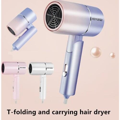 Foldable hammer hair dryer household student dormitory hair dryer hotel mini portable hair dryer