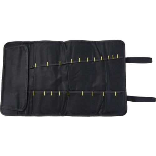 Large Wrench Roll Up Tool Roll Pouch Bag 37 Pockets Waterproof Canvas Organizer Tool Bag for Craftwork Handyman NO TOOL Included