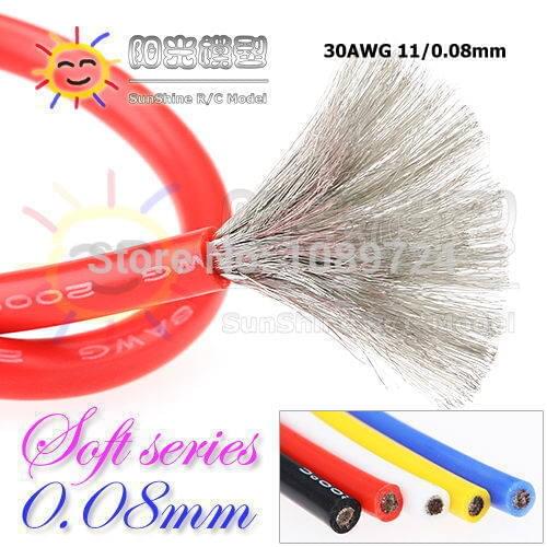 UL 3135 30AWG Silicone wire 30 AWG silica gel wires Conductor construction 11/0.08 30# high temperature Tinned copper cable
