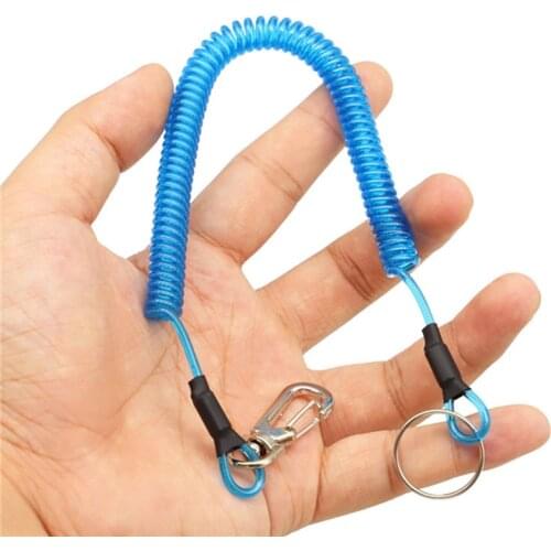 Universal Portable Color Lanyard Spring Elastic Rope Wire Steel Anti-lost Phone Keychain Secure Lock Security Tool Key Ring