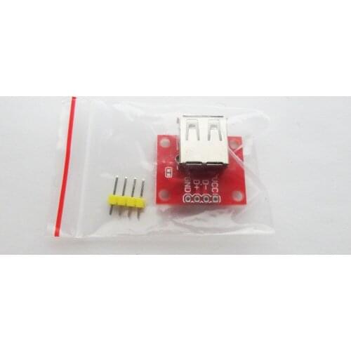 USB A Female Breakout Board 5V Power 2.54mm Header free shipping