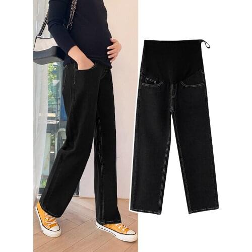 Pregnant Womens Wide-Legged Trousers Spring And Autumn Thin Pregnant Womens Pants Spring Wear Pants Pregnant Womens Jeans