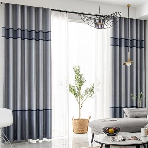 Dreamwood New Design High Quality Stripe Modern Ready Made Blackout Curtain For Living Room Customized Shading Window Curtains