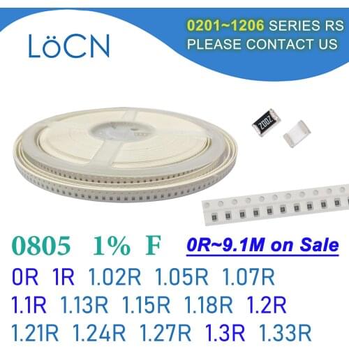0805 1% 5000PCS SMD Resistor F 0R 1R 1.02R 1.05R 1.07R 1.1R 1.13R 1.15R 1.18R 1.2R 1.21R 1.24R 1.27R 1.3R 1.33R 2012 OHM