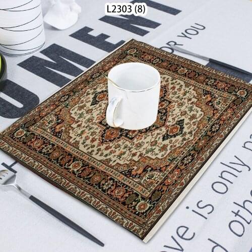 1 Piece Geometric Form Medallion Printed Napkin Cloth Home Decoration Table Mat Cloth Tea Towel Coaster 42*32 Servilletas Tela