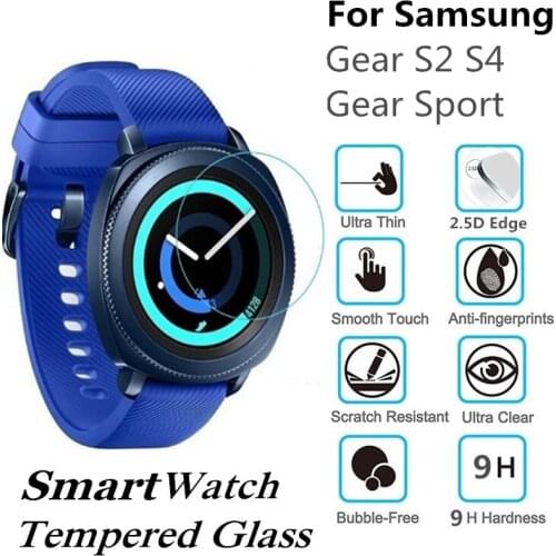 10PCS Tempered Glass Film For Samsung Gear S4 S2 Gear Sport Round Smart Watch Screen Protector D31mm Protective Film