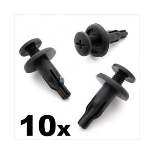 10x 8mm For Screw Fit Plastic Side Skirt Clips, For Honda Accord