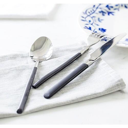 304 Stainless Steel Tableware High Quality Brand Steak Knives Fruit Fork Dessert European Style Dinner Cutlery Knife Spoon