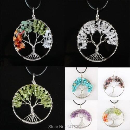 48x48MM NEW Handmade Natural Mix-Crystal Stone Round Pendant 1PCS