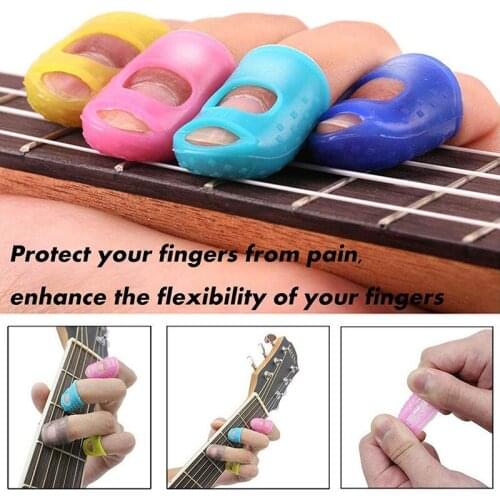 5 pcs Finger Cover Anti-slip Hands Coat Relief Pain Gloves for Ukulele Electric Acoustic Guitar Stringed Musical Instruments