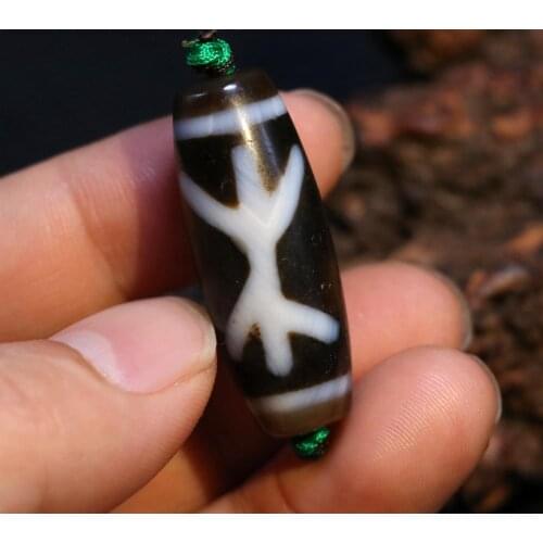 AL Treasure Magic Power Tibetan old Agate TAIREN GUIREN dZi Bead Amulet Pendant Talisman Timestown UPD21Asw