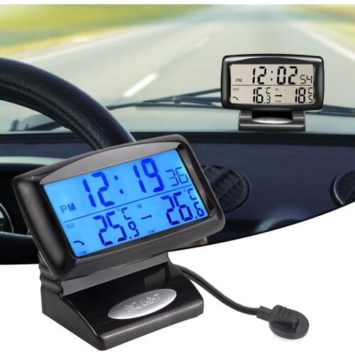 Auto Accessories Electronics Internal And External Dual Temperature Car Clock Watch Car Thermometer Luminous Car Styling