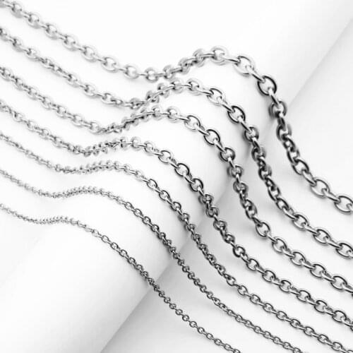 Women Chain Stainless Steel O Link Necklace Fashion Jewelry 2/2.5/3/4/4.5/5/6mm 40cm 45cm 50cm 60cm 70cm 80cm 90cm