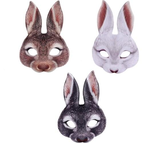 2021 Unisex Adult Easter Party Bunny Face Cover Joyful Rabbit EVA Rubber Face Mask Protector Party Festival Props DH Agreeable