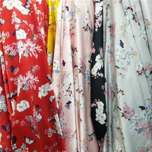 Floral Glossy Satin Simulation Silk Dress Pants Shirt Square Scarf Jewelry Soft Fabric