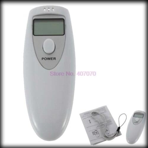 By DHL or Fedex 50pcs White Portable LCD Digital Breath Alcohol Analyser Breathalyzer Tester