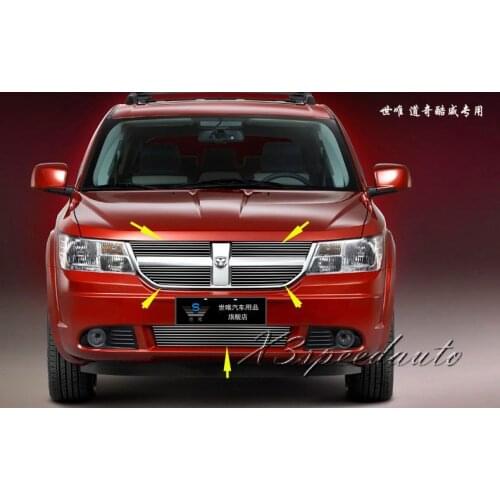 For Dodge JCUV 2009 2010 2011 Racing Grill Grille Front Center Cover Trim High Quality New Aluminum Alloy 5PCS