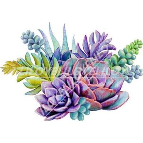 Home Decor 5D DIY Diamond Painting Cactus Green leaves Full Square resin Diamond Embroidery Cross Stitch Mosaic Wall arts FG1267