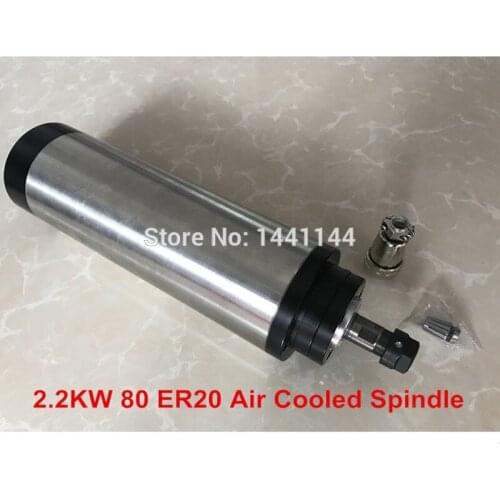 CNC Spindle Motor Air Cooled 2.2kw 220V Spindle Milling Machine Diameter 80mm Built-in 4 pcs Bearings