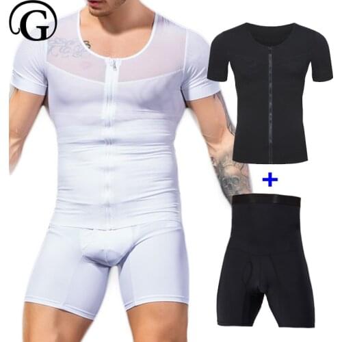 Shaper Set Underwear Gynecomastia Tops Control Panties Slimming Abdomen Corset Men Body Shapers